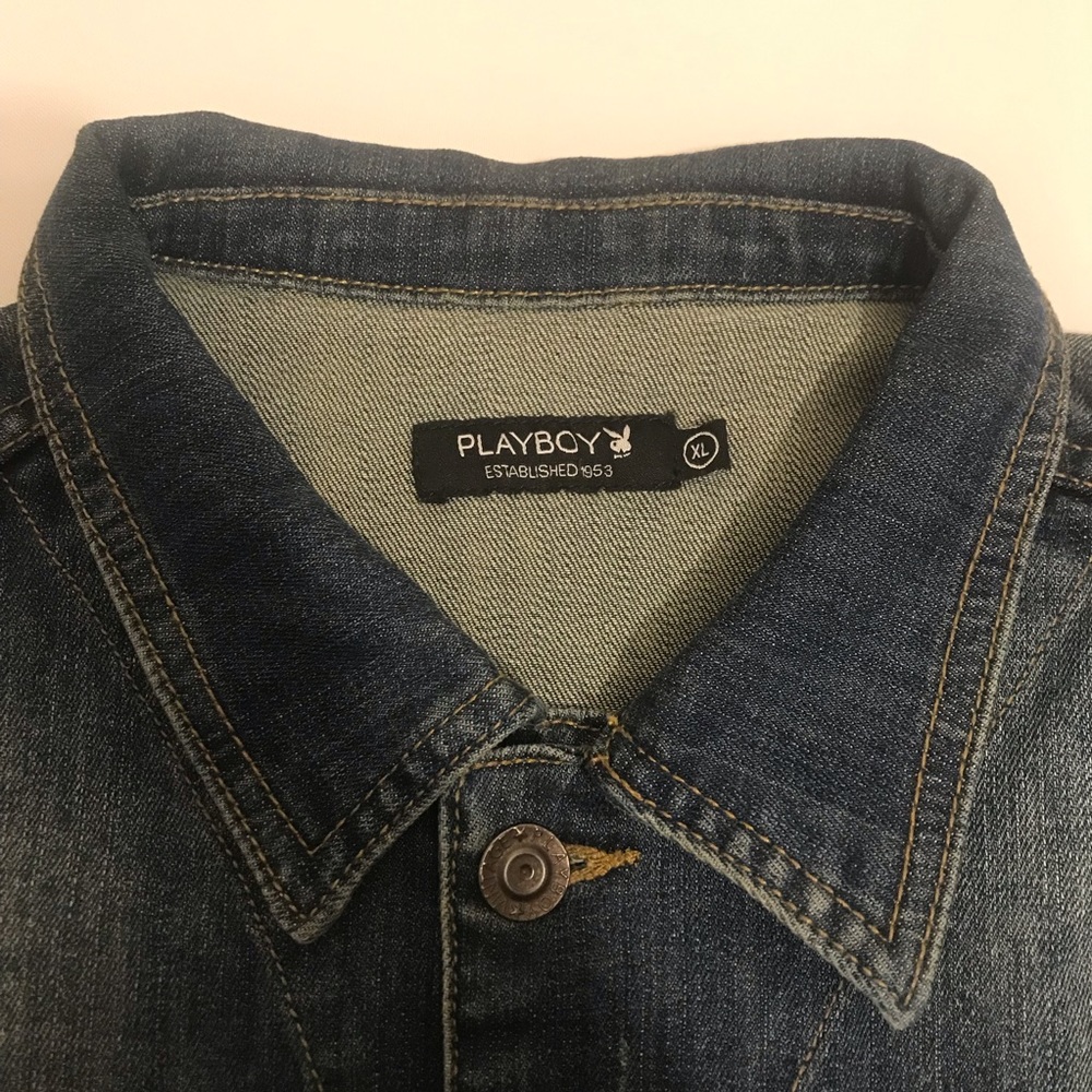 Playboy Established 1953 Denim Jean Jacket Size XL